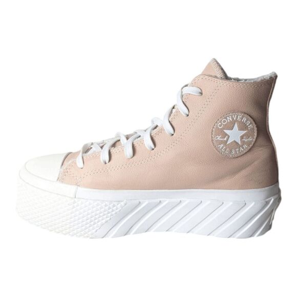CONVERSE Chuck Taylor All Star 2X Platform High "Cozy Sherpa/Vachetta Beige" Sne - Picture 7 of 9